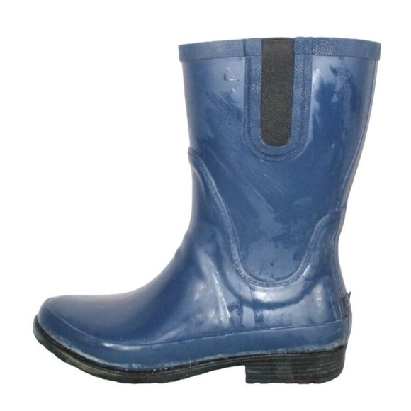 L.L. Bean Shoes - LL Bean Wellie Blue Rubber Nylon Shank Mid Calf Rain Boots Size 10 M